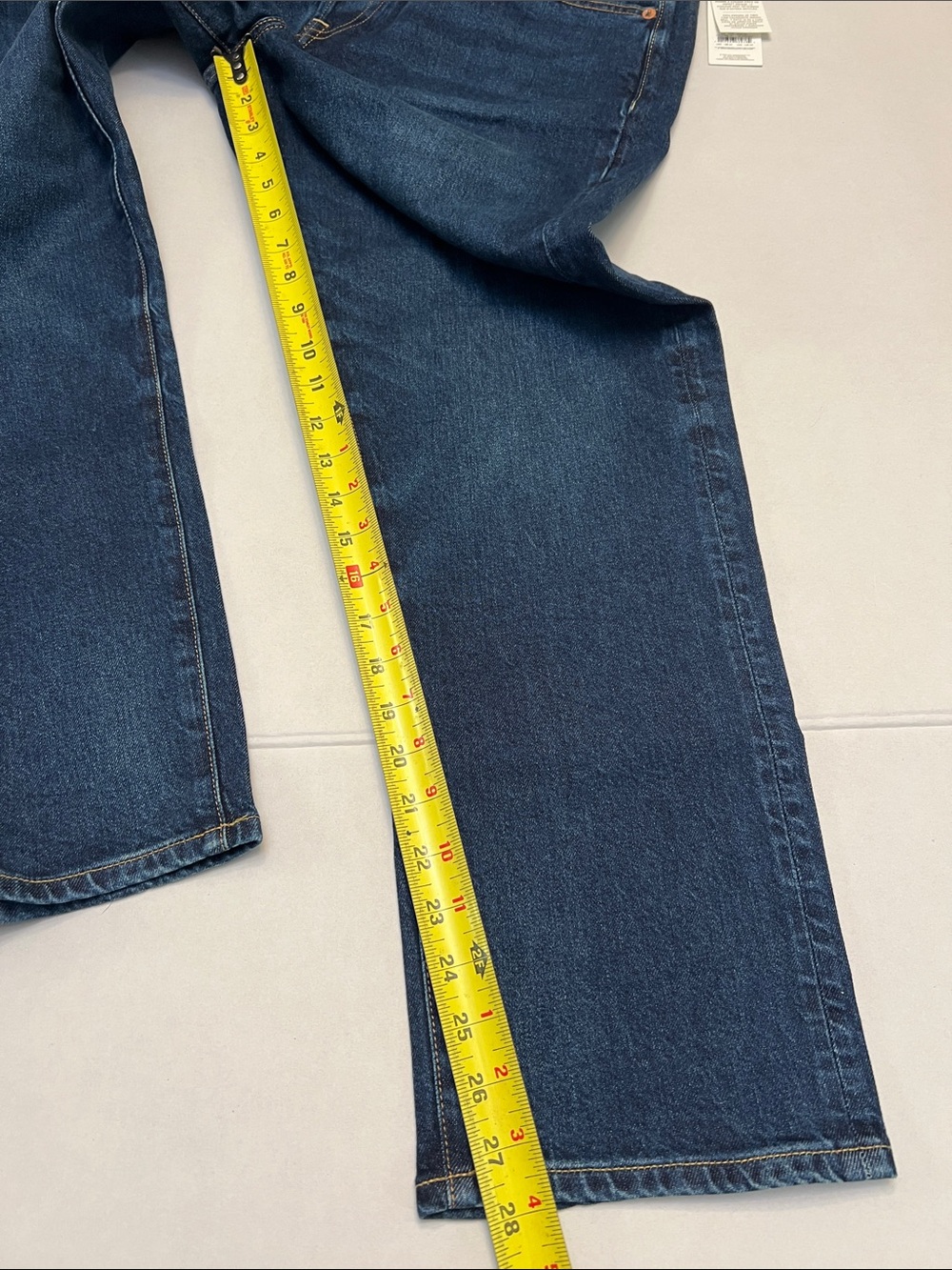 AE 77 AMERICAN EAGLE PREMIUM STRAIGHT CROP BUTTON FLY DENIM JEANS SIZE 14 - Picture 3 of 16